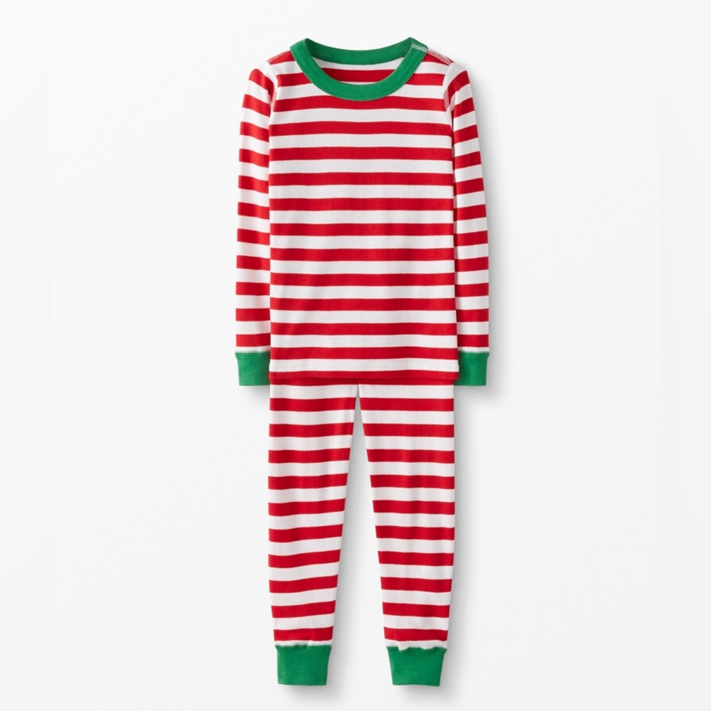 Striped Long John Pajama Set size 4 NEW in package